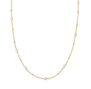 Baroque Pearl Station Necklace