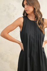 Pleated Sleeveless Dress