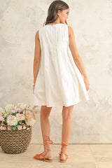 Pleated Sleeveless Dress