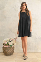 Pleated Sleeveless Dress