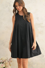Pleated Sleeveless Dress