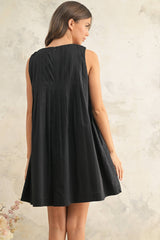 Pleated Sleeveless Dress