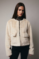 Round Neck Long Sleeve Fur Outerwear