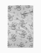 Snowmen Charcoal Tea Towel
