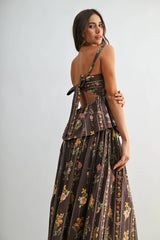 Floral Print Top and Skirt Set