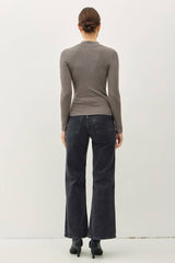 BASIC RIBBED MOCKNECK SWEATER