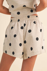 A Polkadot Linen Sleeveless Top and Shorts Set