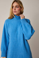 Turtleneck Long Sleeve Sweater Tunic Dress