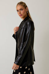 Oversize Faux Leather Blazer