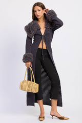Snow Bunny Fur Midi Cardigan
