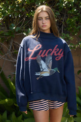 'Lucky & Mallard' Mock-Neck Sweatshirt