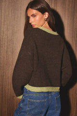 The June Contrast Hem Cardigan