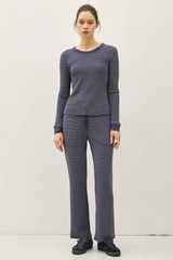 STITCHED THERMAL CREW NECK TOP