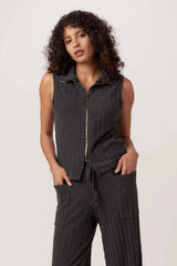 Wishing Well Zip Front Rib Top