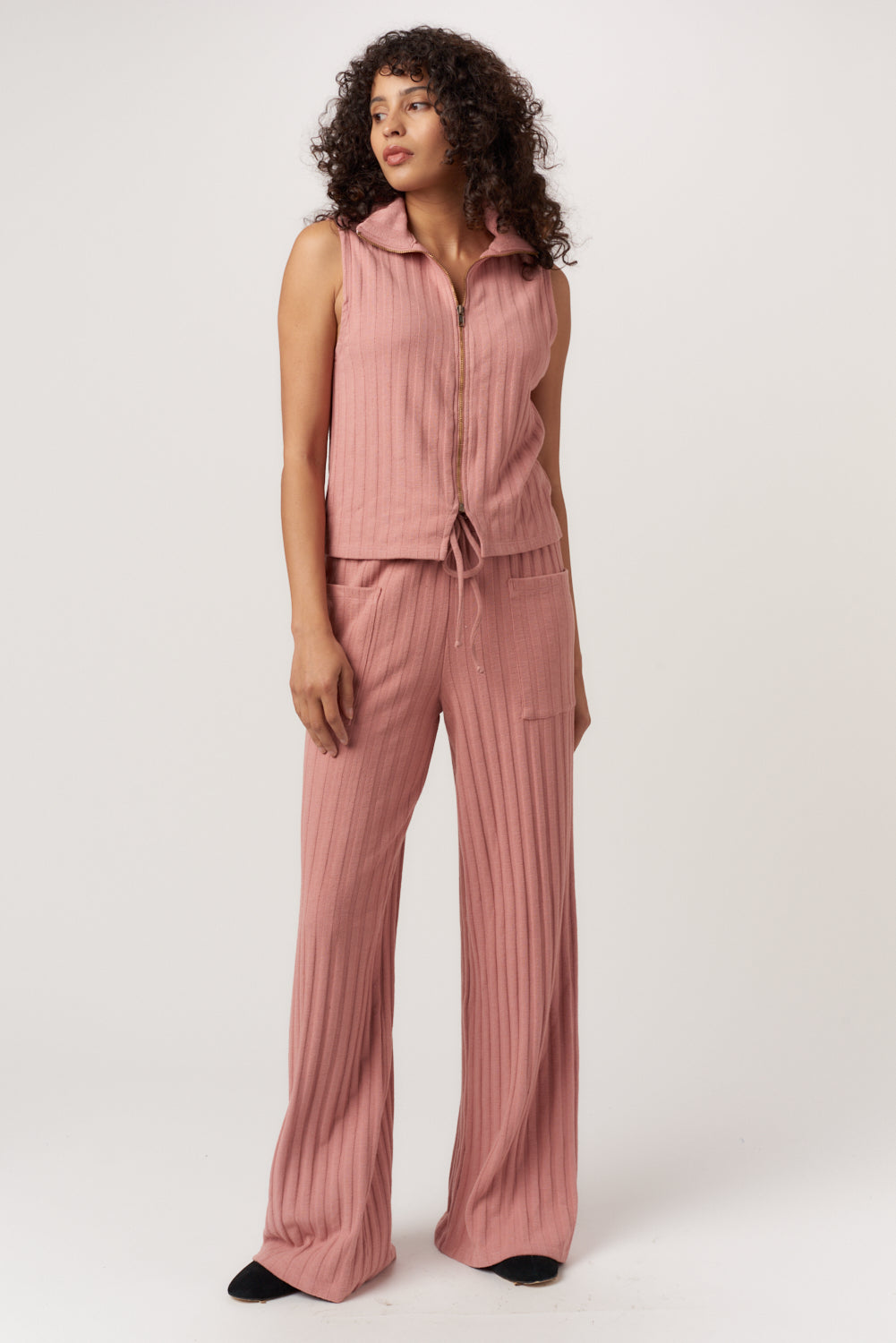 Wishing Well Zip Front Rib Top