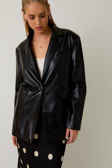 Oversize Faux Leather Blazer
