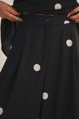 Polka Dot Dot Tube Top with Split Back and Wide Pants