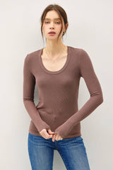 ULTRA SOFT BASIC SCOOP NECK LONG SLEEVE TEE