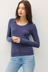 ULTRA SOFT BASIC SCOOP NECK LONG SLEEVE TEE