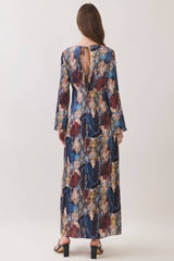 Multicolor Snake Print Open Back Maxi Dress