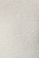 Off Shoulder Long Sleeve Twister Detail Fuzzy Sweater Top