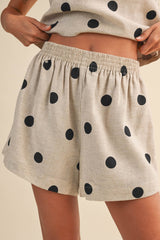 A Polkadot Linen Sleeveless Top and Shorts Set