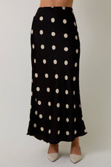 Satin Midi Skirt In Polka Dot