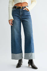 The Sloane Two Tone Hem Wide Leg Jeans