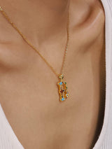Salomé 18K Gold Non-Tarnish Colorful CZ Initial Necklace