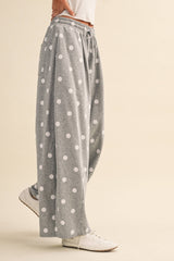 Polka Dot Printed Barrel Casual Sweatpants