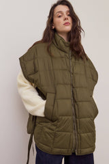 High Neck Quilted Padded Vest