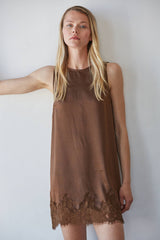 Woven Polyester Spandex Satin Sleeveless Mini