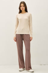 STITCHED THERMAL CREW NECK TOP