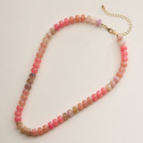 Gradient Color Round Disc Beaded Necklace