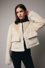 Round Neck Long Sleeve Fur Outerwear