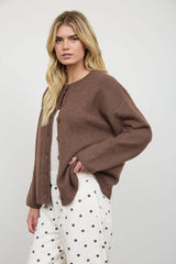 Coffee Run Heathered Cardigan