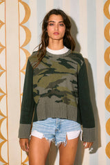 Off the Grid Camo Color Block Sweater