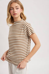 Stripe Mock Neck