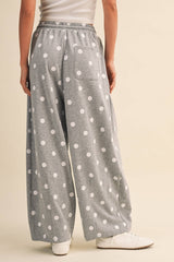 Polka Dot Printed Barrel Casual Sweatpants