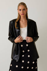 Oversize Faux Leather Blazer