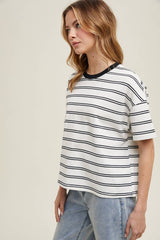 Striped Boxy Knit Top
