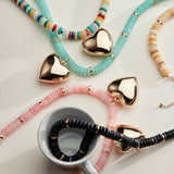 Gold Heart Pendant Beaded Necklace