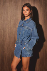 The Dakota Denim Skort Romper