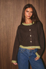 The June Contrast Hem Cardigan