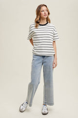 Striped Boxy Knit Top