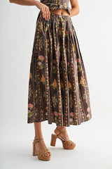 Floral Print Top and Skirt Set