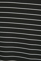 Brown Striped Ribbed Crew Neck Long Sleeve Top