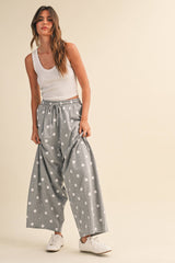 Polka Dot Printed Barrel Casual Sweatpants