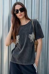 Star Trim Patch Washed Tee