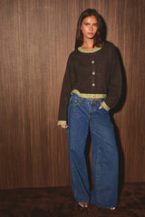 The June Contrast Hem Cardigan